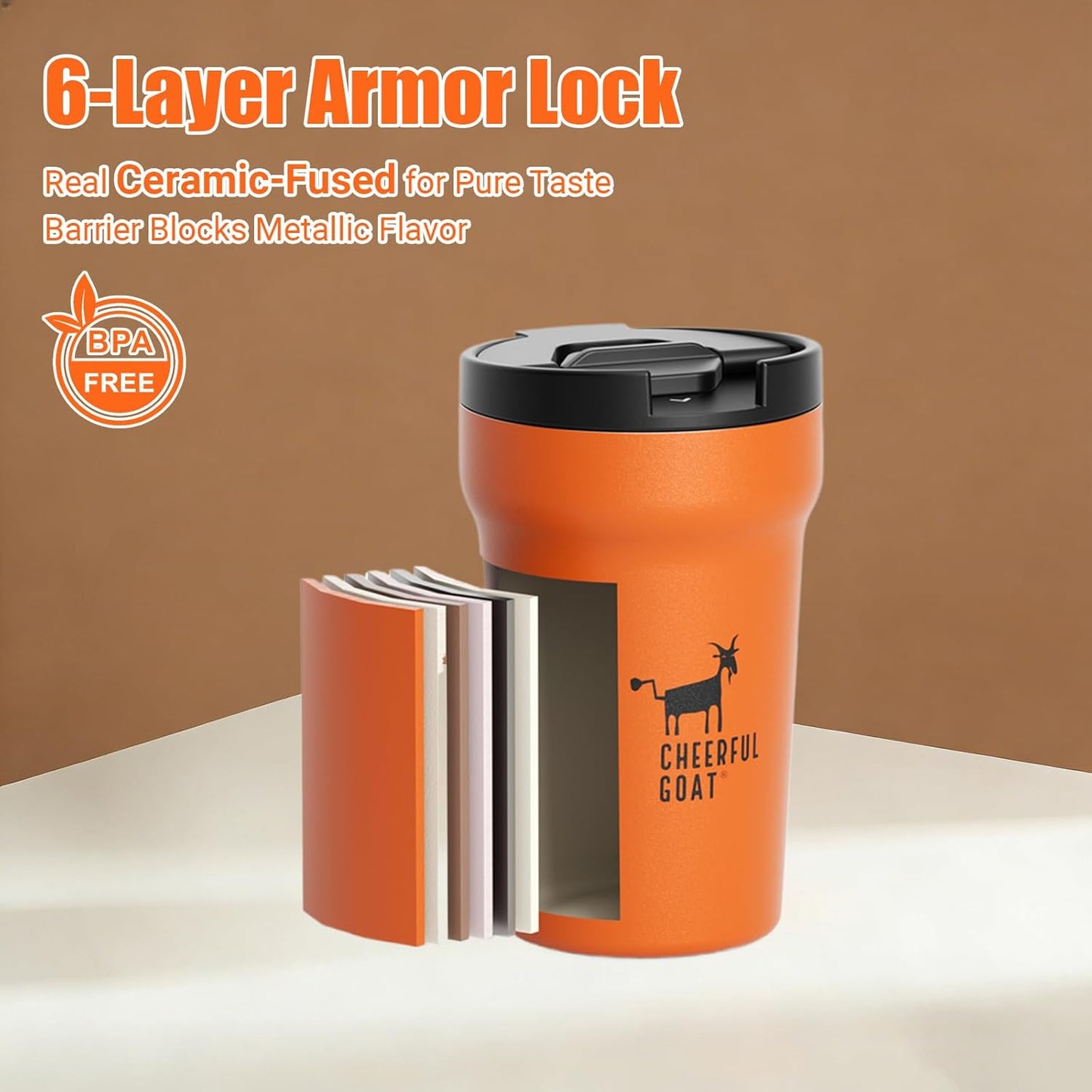 Travel Coffee Mug – Stainless Steel Ceramic Lined Mug Insulated Tumbler, with lid, 12oz Leak Proof Cup for Hot and Cold Water Coffee at Home, Office, or On the Go (Grey)