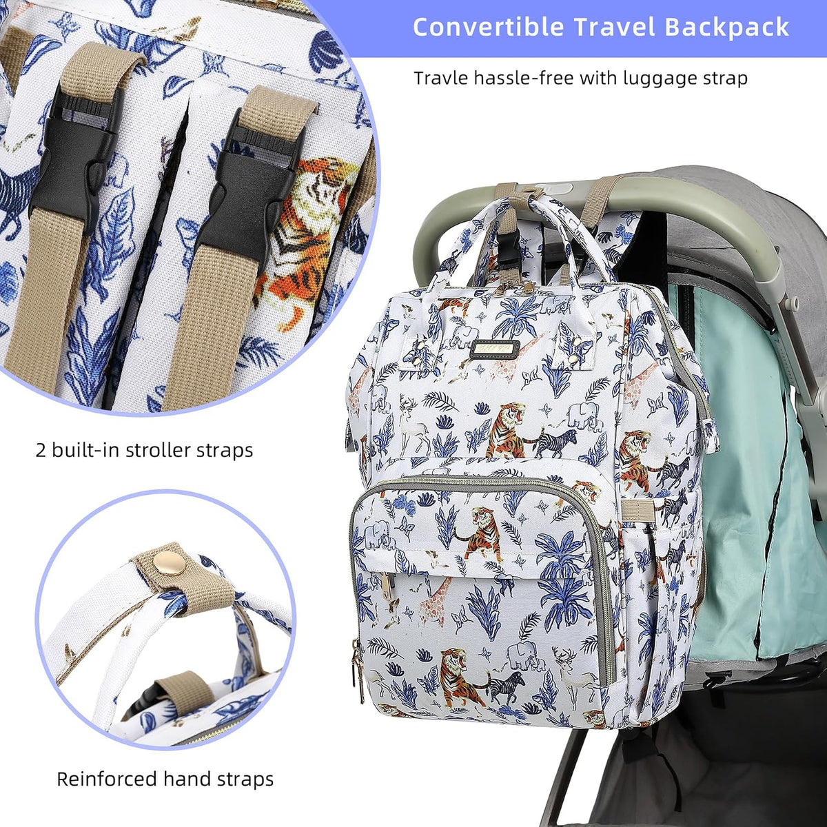Diaper Bag Backpack, Diaper Bags for Baby Girls Boys, Baby Bags for Moms Dads, Nappy Changing Bag with Insulated Pockets,Multi-functional Waterproof Backpack with Stroller straps -Pink light pink