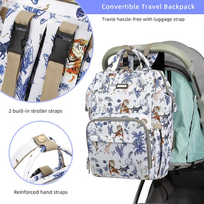 Diaper Bag Backpack, Diaper Bags for Baby Girls Boys, Baby Bags for Moms Dads, Nappy Changing Bag with Insulated Pockets,Multi-functional Waterproof Backpack with Stroller straps -Pink light pink