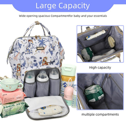 Diaper Bag Backpack, Diaper Bags for Baby Girls Boys, Baby Bags for Moms Dads, Nappy Changing Bag with Insulated Pockets,Multi-functional Waterproof Backpack with Stroller straps -Pink light pink