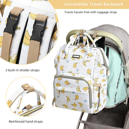 Diaper Bag Backpack, Diaper Bags for Baby Girls Boys, Baby Bags for Moms Dads, Nappy Changing Bag with Insulated Pockets,Multi-functional Waterproof Backpack with Stroller straps -Pink light pink