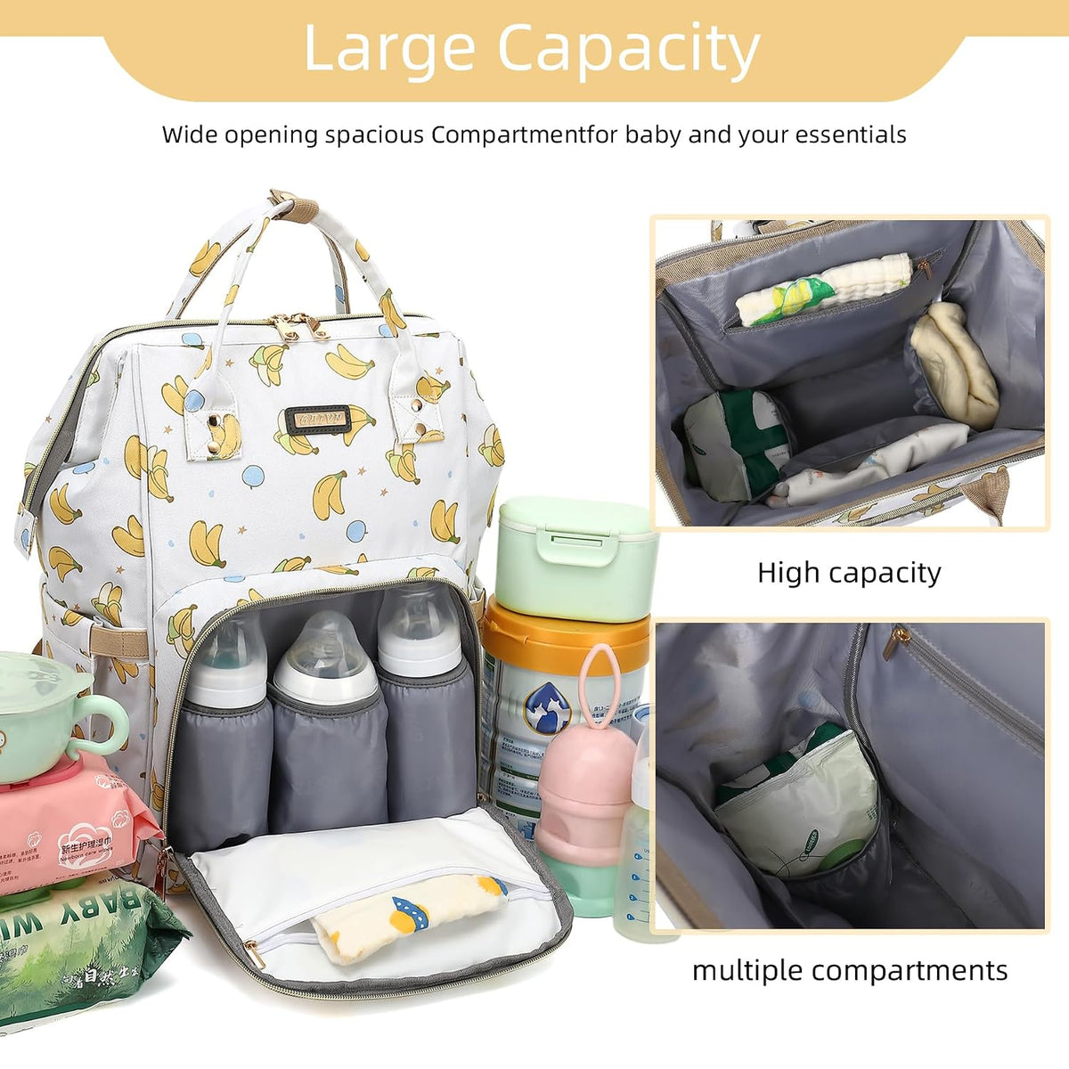 Diaper Bag Backpack, Diaper Bags for Baby Girls Boys, Baby Bags for Moms Dads, Nappy Changing Bag with Insulated Pockets,Multi-functional Waterproof Backpack with Stroller straps -Pink light pink