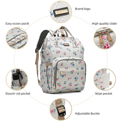 Diaper Bag Backpack, Diaper Bags for Baby Girls Boys, Baby Bags for Moms Dads, Nappy Changing Bag with Insulated Pockets,Multi-functional Waterproof Backpack with Stroller straps -Pink light pink
