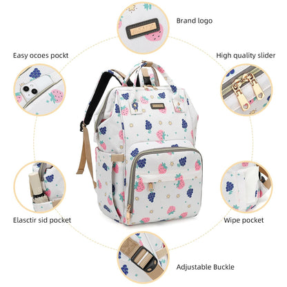 Diaper Bag Backpack, Diaper Bags for Baby Girls Boys, Baby Bags for Moms Dads, Nappy Changing Bag with Insulated Pockets,Multi-functional Waterproof Backpack with Stroller straps -Pink light pink