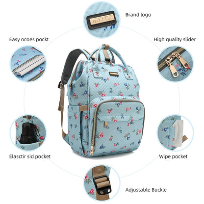 Diaper Bag Backpack, Diaper Bags for Baby Girls Boys, Baby Bags for Moms Dads, Nappy Changing Bag with Insulated Pockets,Multi-functional Waterproof Backpack with Stroller straps -Pink light pink