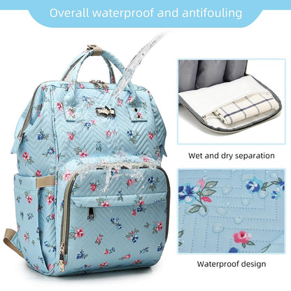 Diaper Bag Backpack, Diaper Bags for Baby Girls Boys, Baby Bags for Moms Dads, Nappy Changing Bag with Insulated Pockets,Multi-functional Waterproof Backpack with Stroller straps -Pink light pink