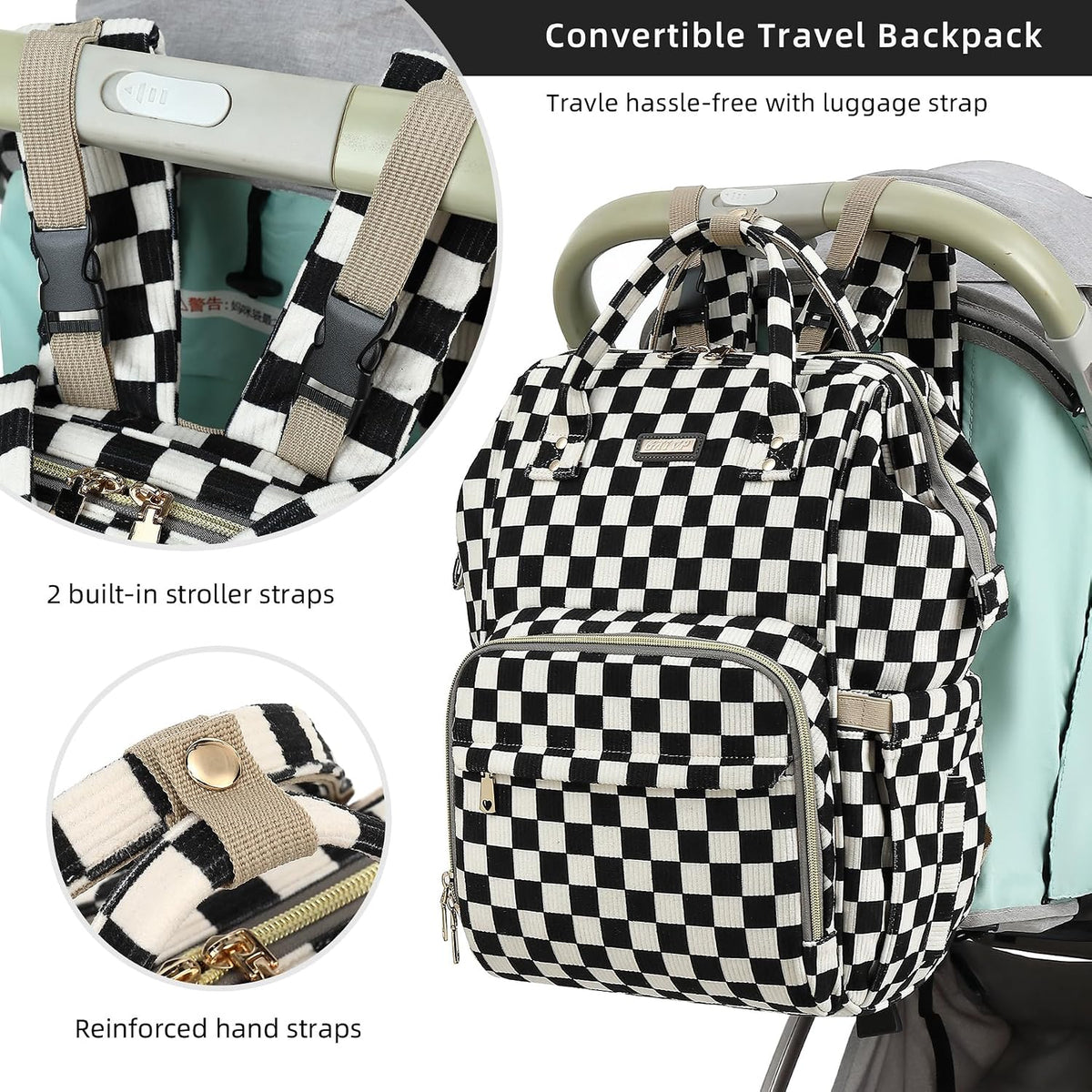 Diaper Bag Backpack, Diaper Bags for Baby Girls Boys, Baby Bags for Moms Dads, Nappy Changing Bag with Insulated Pockets,Multi-functional Waterproof Backpack with Stroller straps -Pink light pink