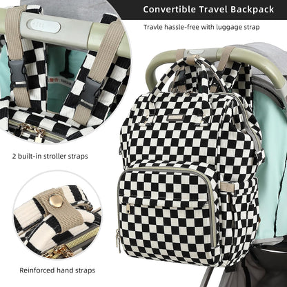 Diaper Bag Backpack, Diaper Bags for Baby Girls Boys, Baby Bags for Moms Dads, Nappy Changing Bag with Insulated Pockets,Multi-functional Waterproof Backpack with Stroller straps -Pink light pink