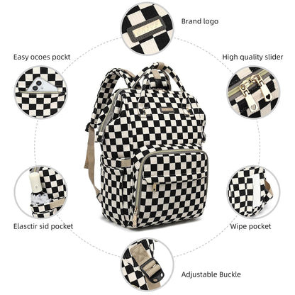 Diaper Bag Backpack, Diaper Bags for Baby Girls Boys, Baby Bags for Moms Dads, Nappy Changing Bag with Insulated Pockets,Multi-functional Waterproof Backpack with Stroller straps -Pink light pink