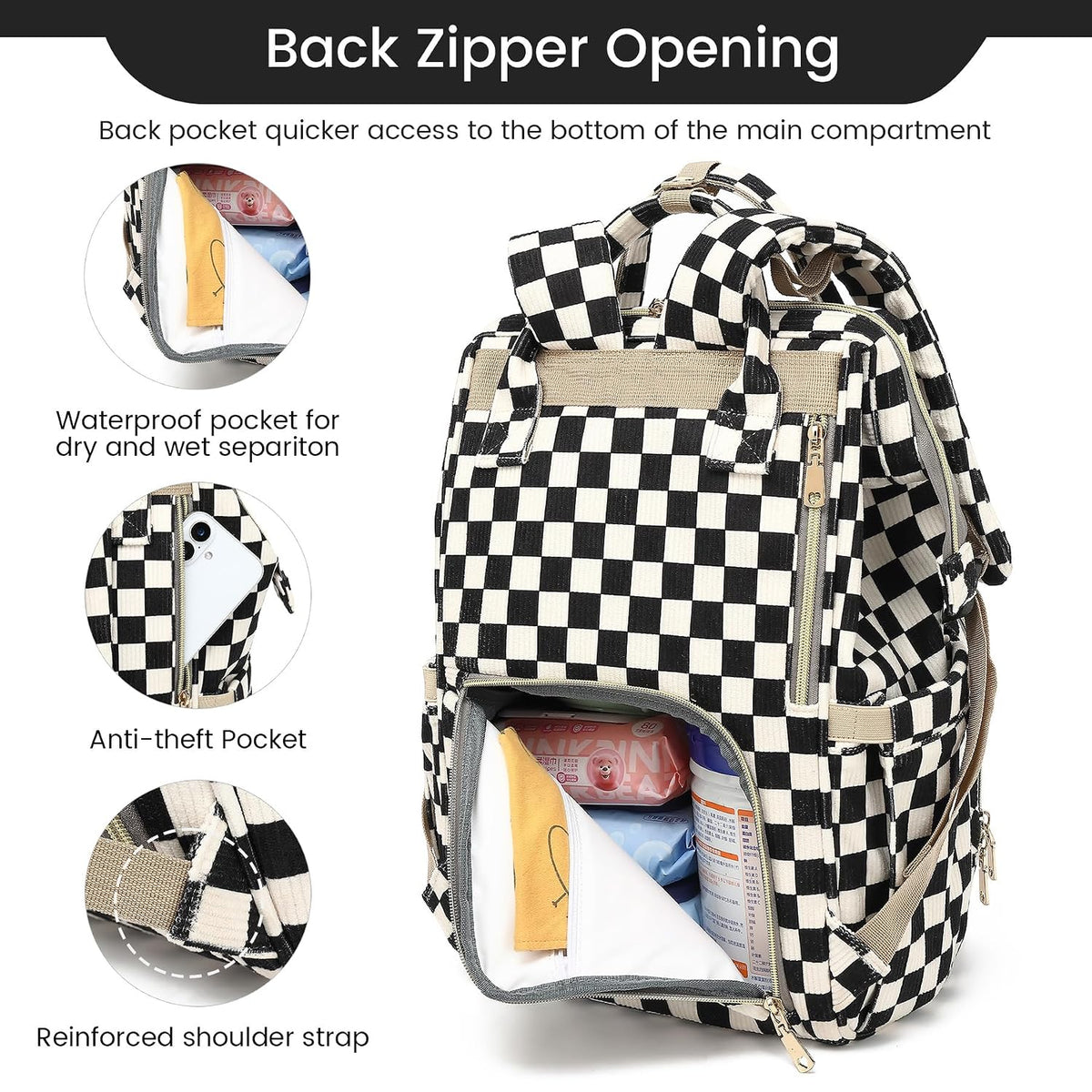 Diaper Bag Backpack, Diaper Bags for Baby Girls Boys, Baby Bags for Moms Dads, Nappy Changing Bag with Insulated Pockets,Multi-functional Waterproof Backpack with Stroller straps -Pink light pink