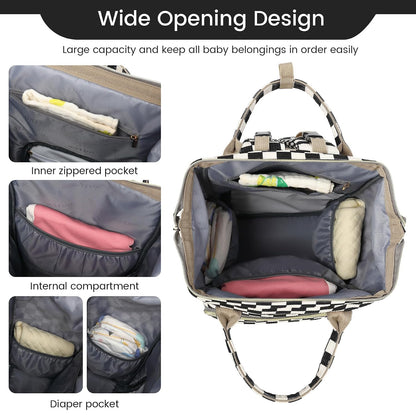 Diaper Bag Backpack, Diaper Bags for Baby Girls Boys, Baby Bags for Moms Dads, Nappy Changing Bag with Insulated Pockets,Multi-functional Waterproof Backpack with Stroller straps -Pink light pink