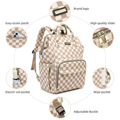 Diaper Bag Backpack, Diaper Bags for Baby Girls Boys, Baby Bags for Moms Dads, Nappy Changing Bag with Insulated Pockets,Multi-functional Waterproof Backpack with Stroller straps -Pink light pink