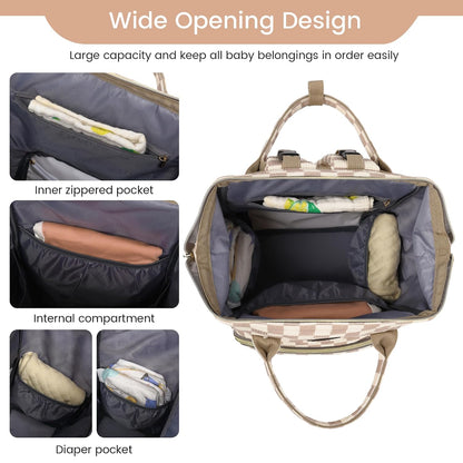 Diaper Bag Backpack, Diaper Bags for Baby Girls Boys, Baby Bags for Moms Dads, Nappy Changing Bag with Insulated Pockets,Multi-functional Waterproof Backpack with Stroller straps -Pink light pink