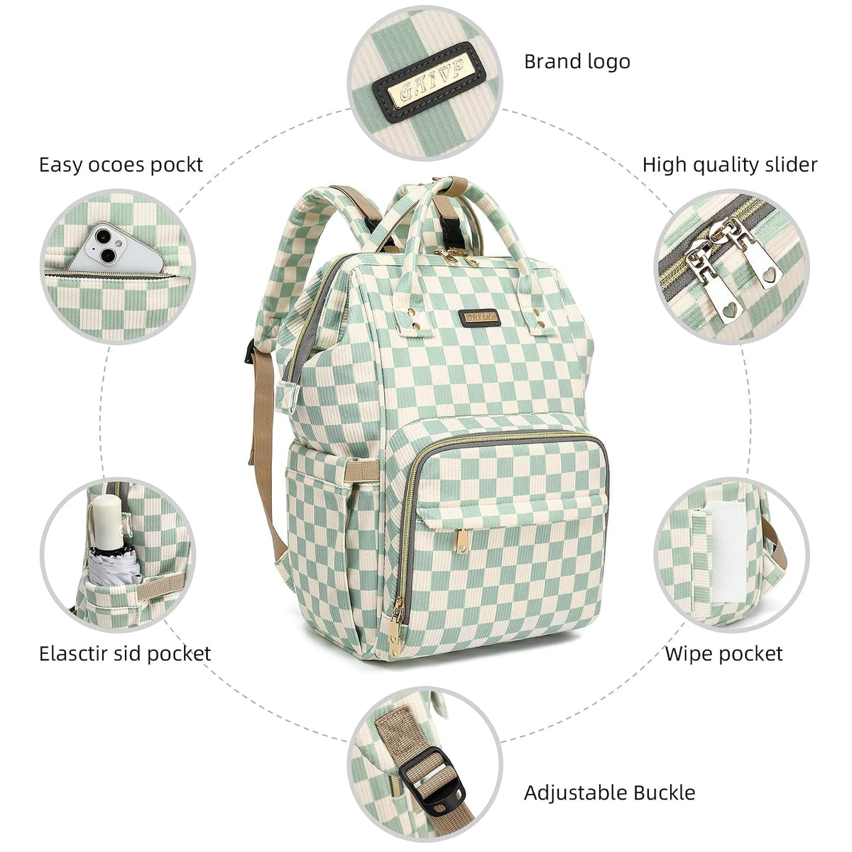 Diaper Bag Backpack, Diaper Bags for Baby Girls Boys, Baby Bags for Moms Dads, Nappy Changing Bag with Insulated Pockets,Multi-functional Waterproof Backpack with Stroller straps -Pink light pink