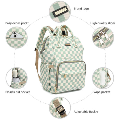Diaper Bag Backpack, Diaper Bags for Baby Girls Boys, Baby Bags for Moms Dads, Nappy Changing Bag with Insulated Pockets,Multi-functional Waterproof Backpack with Stroller straps -Pink light pink