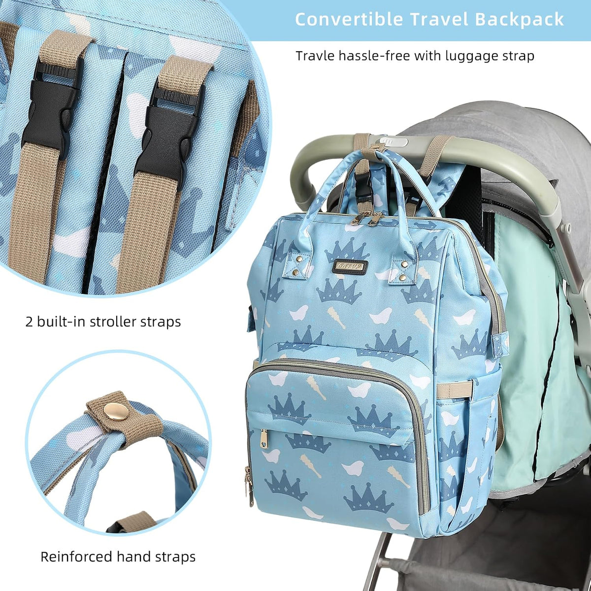 Diaper Bag Backpack, Diaper Bags for Baby Girls Boys, Baby Bags for Moms Dads, Nappy Changing Bag with Insulated Pockets,Multi-functional Waterproof Backpack with Stroller straps -Pink light pink