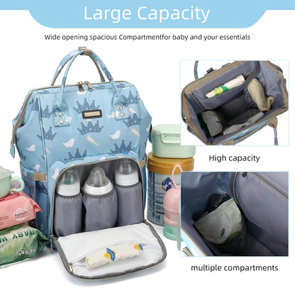 Diaper Bag Backpack, Diaper Bags for Baby Girls Boys, Baby Bags for Moms Dads, Nappy Changing Bag with Insulated Pockets,Multi-functional Waterproof Backpack with Stroller straps -Pink light pink