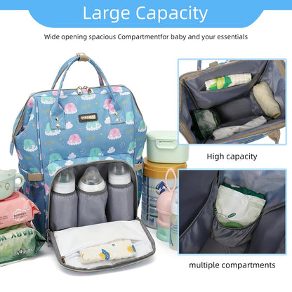 Diaper Bag Backpack, Diaper Bags for Baby Girls Boys, Baby Bags for Moms Dads, Nappy Changing Bag with Insulated Pockets,Multi-functional Waterproof Backpack with Stroller straps -Pink light pink