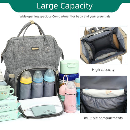 Diaper Bag Backpack, Diaper Bags for Baby Girls Boys, Baby Bags for Moms Dads, Nappy Changing Bag with Insulated Pockets,Multi-functional Waterproof Backpack with Stroller straps -Pink light pink