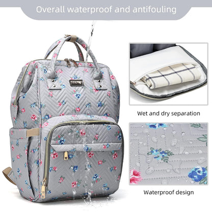 Diaper Bag Backpack, Diaper Bags for Baby Girls Boys, Baby Bags for Moms Dads, Nappy Changing Bag with Insulated Pockets,Multi-functional Waterproof Backpack with Stroller straps -Pink light pink