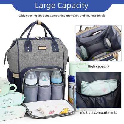 Diaper Bag Backpack, Diaper Bags for Baby Girls Boys, Baby Bags for Moms Dads, Nappy Changing Bag with Insulated Pockets,Multi-functional Waterproof Backpack with Stroller straps -Pink light pink