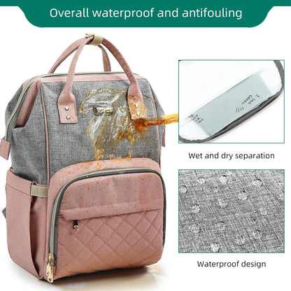 Diaper Bag Backpack, Diaper Bags for Baby Girls Boys, Baby Bags for Moms Dads, Nappy Changing Bag with Insulated Pockets,Multi-functional Waterproof Backpack with Stroller straps -Pink light pink