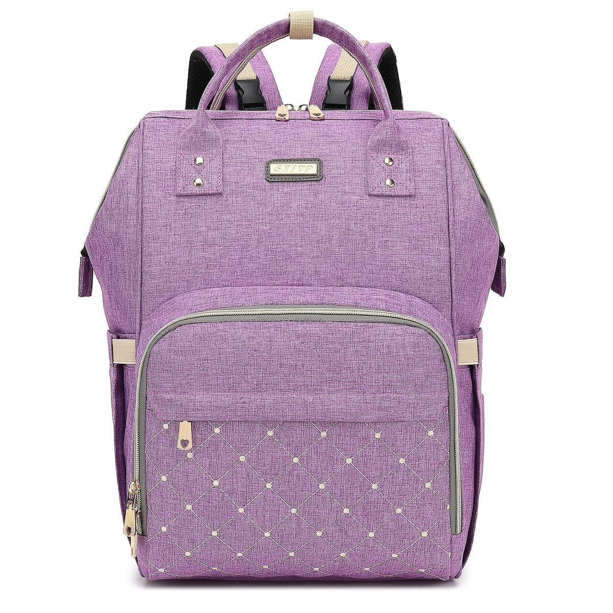 Diaper Bag Backpack, Diaper Bags for Baby Girls Boys, Baby Bags for Moms Dads, Nappy Changing Bag with Insulated Pockets,Multi-functional Waterproof Backpack with Stroller straps -Pink light pink