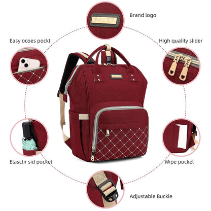 Diaper Bag Backpack, Diaper Bags for Baby Girls Boys, Baby Bags for Moms Dads, Nappy Changing Bag with Insulated Pockets,Multi-functional Waterproof Backpack with Stroller straps -Pink light pink