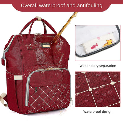 Diaper Bag Backpack, Diaper Bags for Baby Girls Boys, Baby Bags for Moms Dads, Nappy Changing Bag with Insulated Pockets,Multi-functional Waterproof Backpack with Stroller straps -Pink light pink