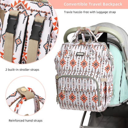 Diaper Bag Backpack, Diaper Bags for Baby Girls Boys, Baby Bags for Moms Dads, Nappy Changing Bag with Insulated Pockets,Multi-functional Waterproof Backpack with Stroller straps -Pink light pink