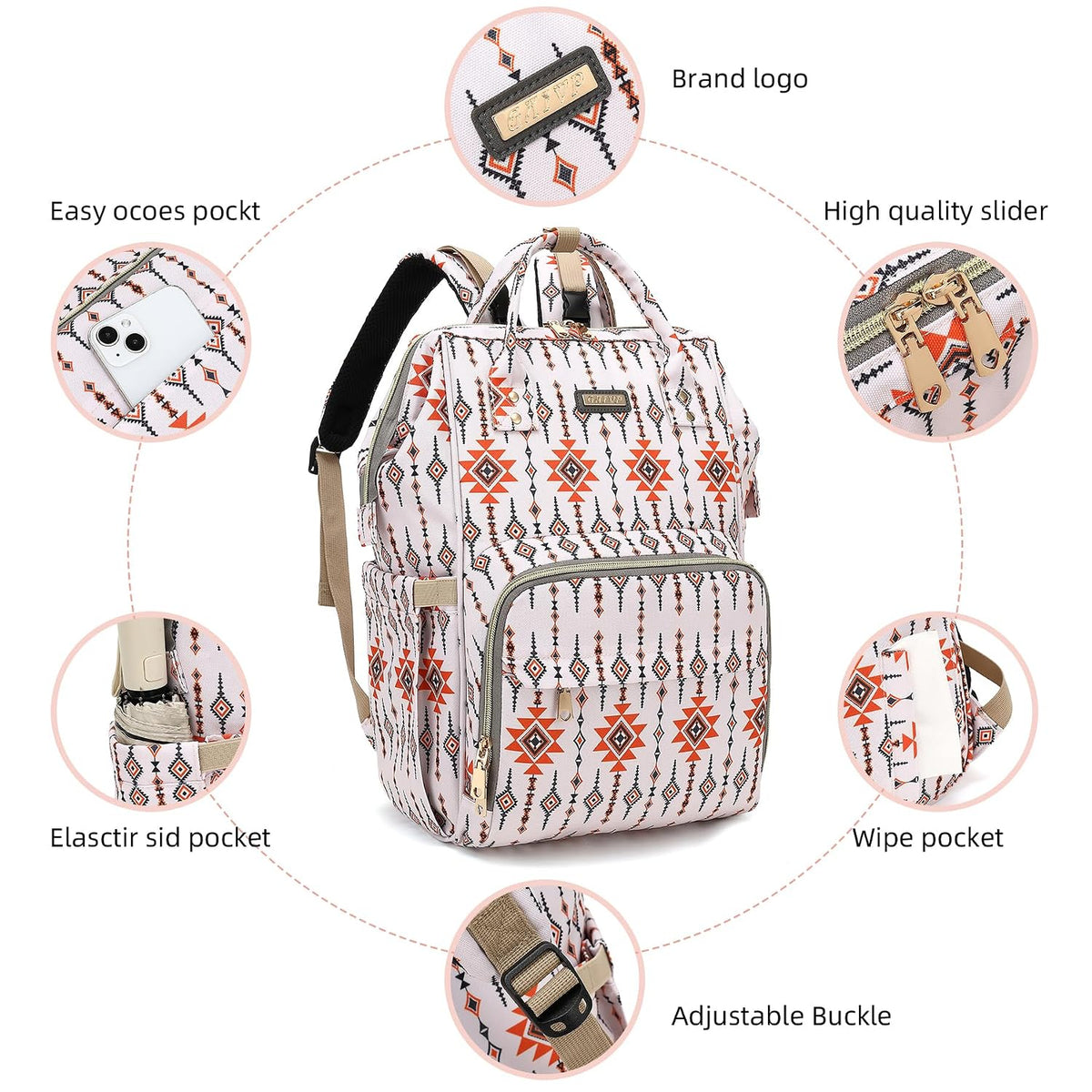 Diaper Bag Backpack, Diaper Bags for Baby Girls Boys, Baby Bags for Moms Dads, Nappy Changing Bag with Insulated Pockets,Multi-functional Waterproof Backpack with Stroller straps -Pink light pink