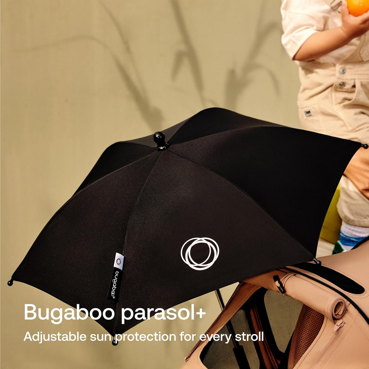 Parasol UPF 50+ Adjustable Sun Shade for Strollers - Black