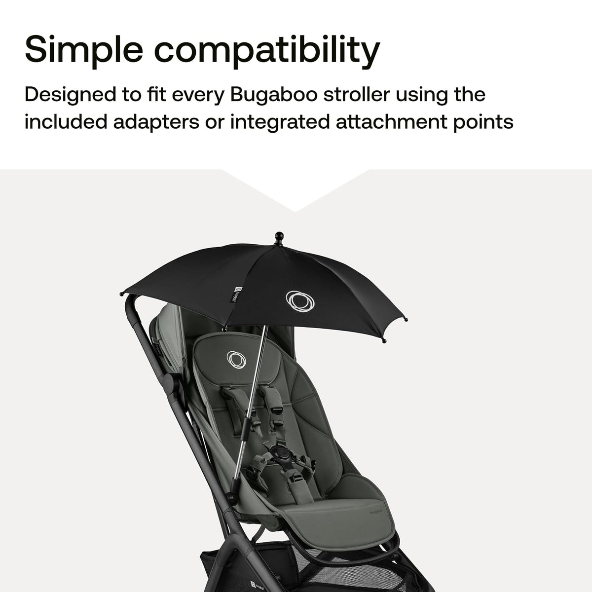 Parasol UPF 50+ Adjustable Sun Shade for Strollers - Black