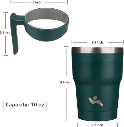 20 oz Tumbler with Handle and Straw, Insulated Travel Mug | Gum; BPA-free, leak-proof tumbler with 2 lids, 2 straws, cup holder fit for coffee, office, travel & daily use