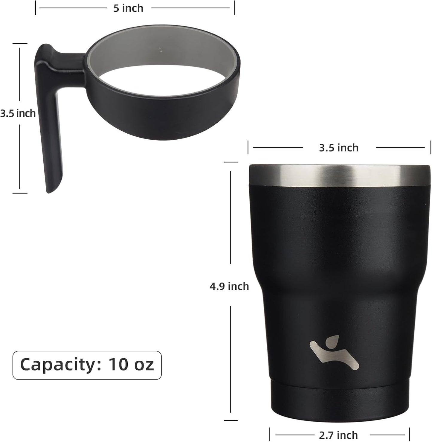 20 oz Tumbler with Handle and Straw, Insulated Travel Mug | Gum; BPA-free, leak-proof tumbler with 2 lids, 2 straws, cup holder fit for coffee, office, travel & daily use