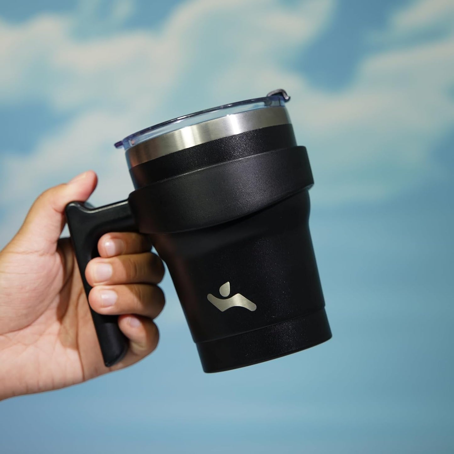 20 oz Tumbler with Handle and Straw, Insulated Travel Mug | Gum; BPA-free, leak-proof tumbler with 2 lids, 2 straws, cup holder fit for coffee, office, travel & daily use