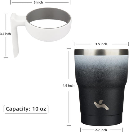 20 oz Tumbler with Handle and Straw, Insulated Travel Mug | Gum; BPA-free, leak-proof tumbler with 2 lids, 2 straws, cup holder fit for coffee, office, travel & daily use