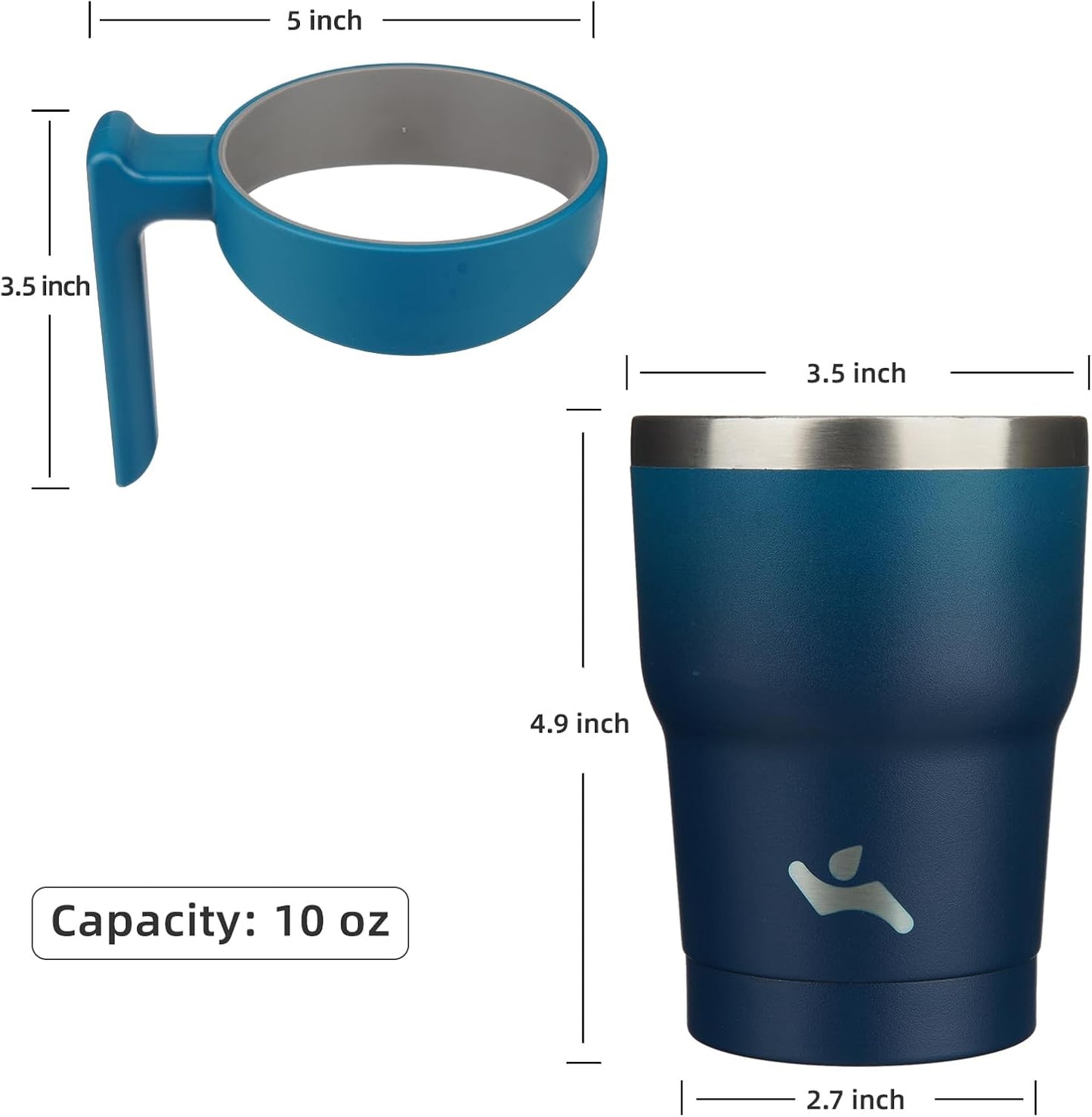 20 oz Tumbler with Handle and Straw, Insulated Travel Mug | Gum; BPA-free, leak-proof tumbler with 2 lids, 2 straws, cup holder fit for coffee, office, travel & daily use