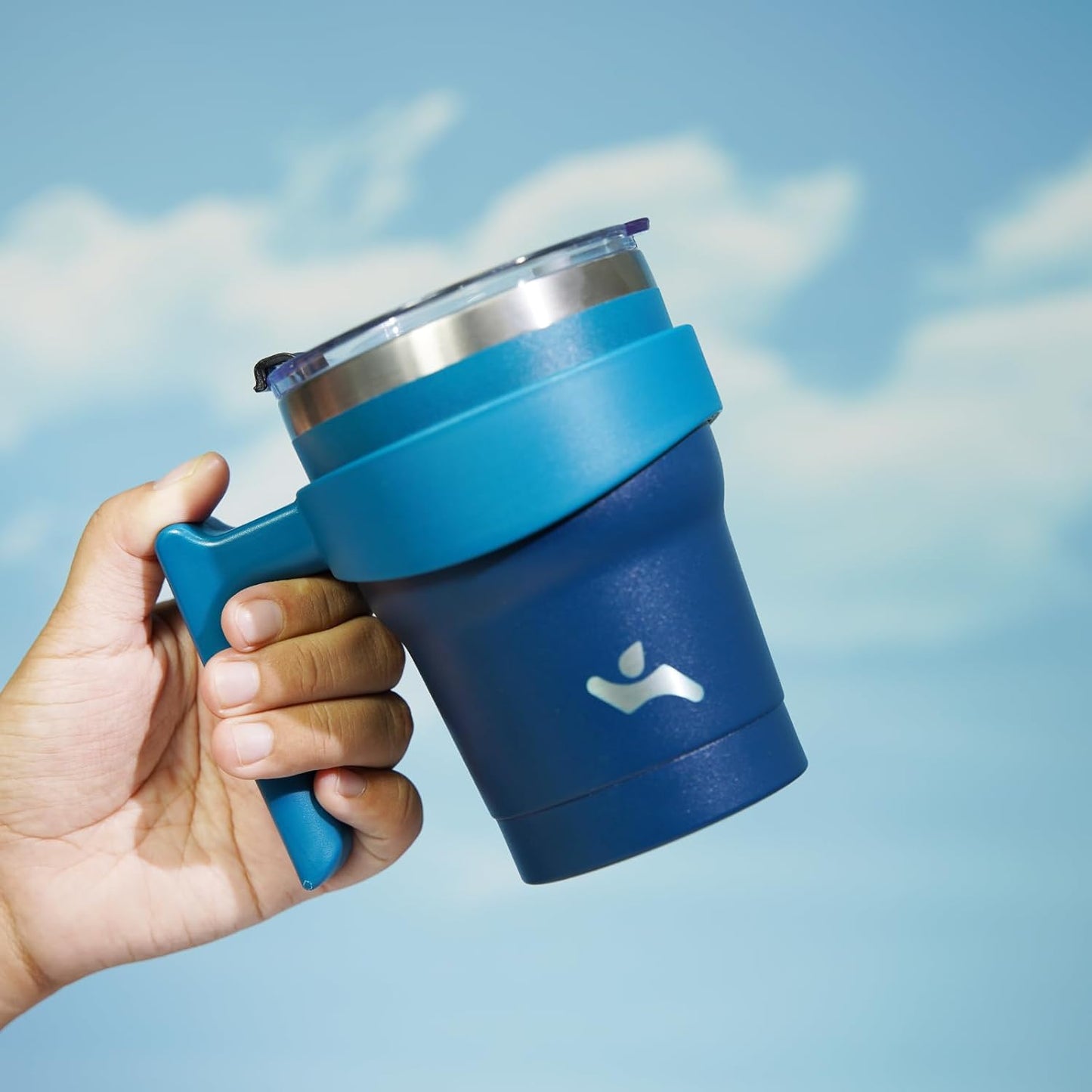 20 oz Tumbler with Handle and Straw, Insulated Travel Mug | Gum; BPA-free, leak-proof tumbler with 2 lids, 2 straws, cup holder fit for coffee, office, travel & daily use