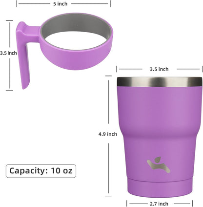 20 oz Tumbler with Handle and Straw, Insulated Travel Mug | Gum; BPA-free, leak-proof tumbler with 2 lids, 2 straws, cup holder fit for coffee, office, travel & daily use