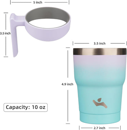 20 oz Tumbler with Handle and Straw, Insulated Travel Mug | Gum; BPA-free, leak-proof tumbler with 2 lids, 2 straws, cup holder fit for coffee, office, travel & daily use