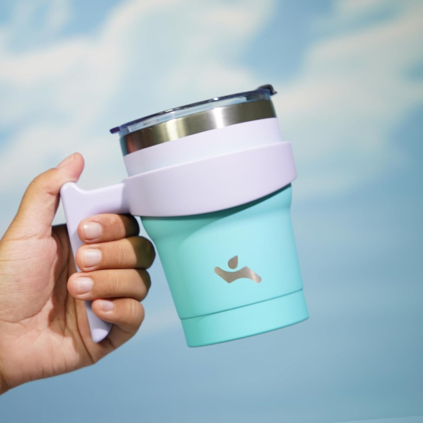 20 oz Tumbler with Handle and Straw, Insulated Travel Mug | Gum; BPA-free, leak-proof tumbler with 2 lids, 2 straws, cup holder fit for coffee, office, travel & daily use