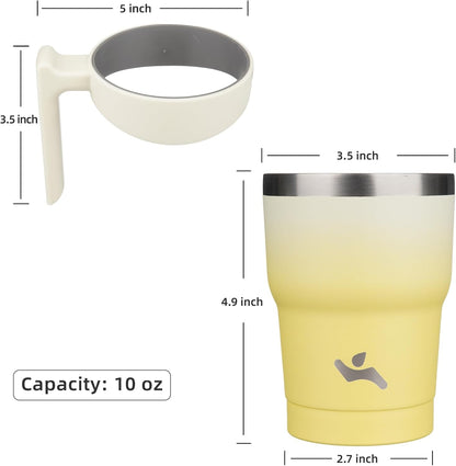 20 oz Tumbler with Handle and Straw, Insulated Travel Mug | Gum; BPA-free, leak-proof tumbler with 2 lids, 2 straws, cup holder fit for coffee, office, travel & daily use