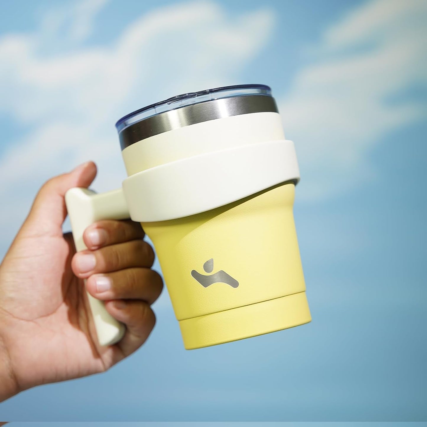 20 oz Tumbler with Handle and Straw, Insulated Travel Mug | Gum; BPA-free, leak-proof tumbler with 2 lids, 2 straws, cup holder fit for coffee, office, travel & daily use