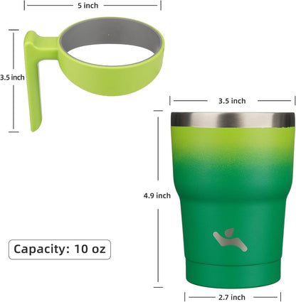 20 oz Tumbler with Handle and Straw, Insulated Travel Mug | Gum; BPA-free, leak-proof tumbler with 2 lids, 2 straws, cup holder fit for coffee, office, travel & daily use