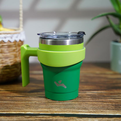 20 oz Tumbler with Handle and Straw, Insulated Travel Mug | Gum; BPA-free, leak-proof tumbler with 2 lids, 2 straws, cup holder fit for coffee, office, travel & daily use
