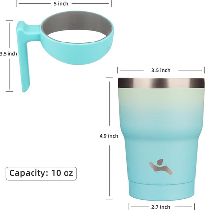 20 oz Tumbler with Handle and Straw, Insulated Travel Mug | Gum; BPA-free, leak-proof tumbler with 2 lids, 2 straws, cup holder fit for coffee, office, travel & daily use