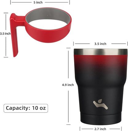 20 oz Tumbler with Handle and Straw, Insulated Travel Mug | Gum; BPA-free, leak-proof tumbler with 2 lids, 2 straws, cup holder fit for coffee, office, travel & daily use