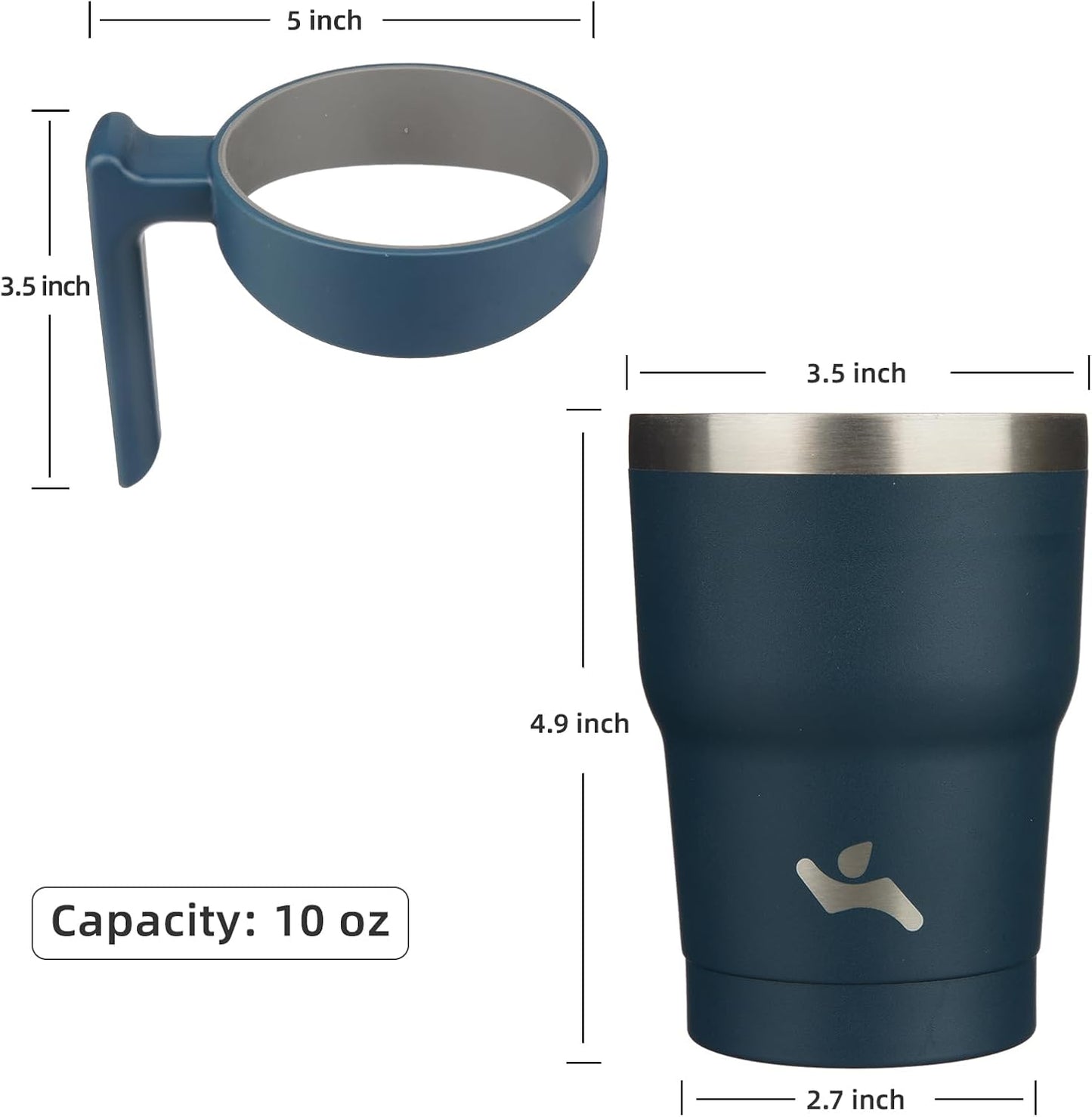 20 oz Tumbler with Handle and Straw, Insulated Travel Mug | Gum; BPA-free, leak-proof tumbler with 2 lids, 2 straws, cup holder fit for coffee, office, travel & daily use