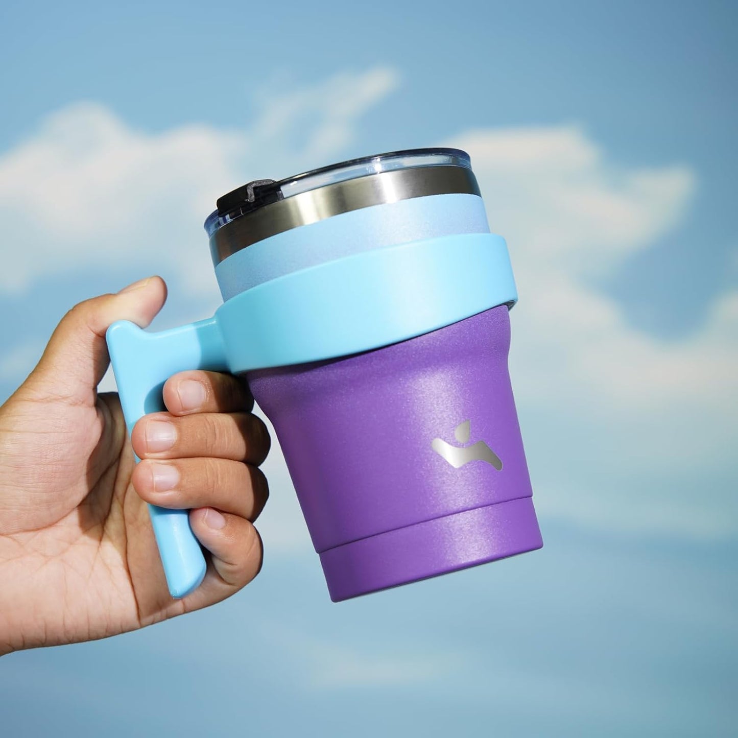 20 oz Tumbler with Handle and Straw, Insulated Travel Mug | Gum; BPA-free, leak-proof tumbler with 2 lids, 2 straws, cup holder fit for coffee, office, travel & daily use